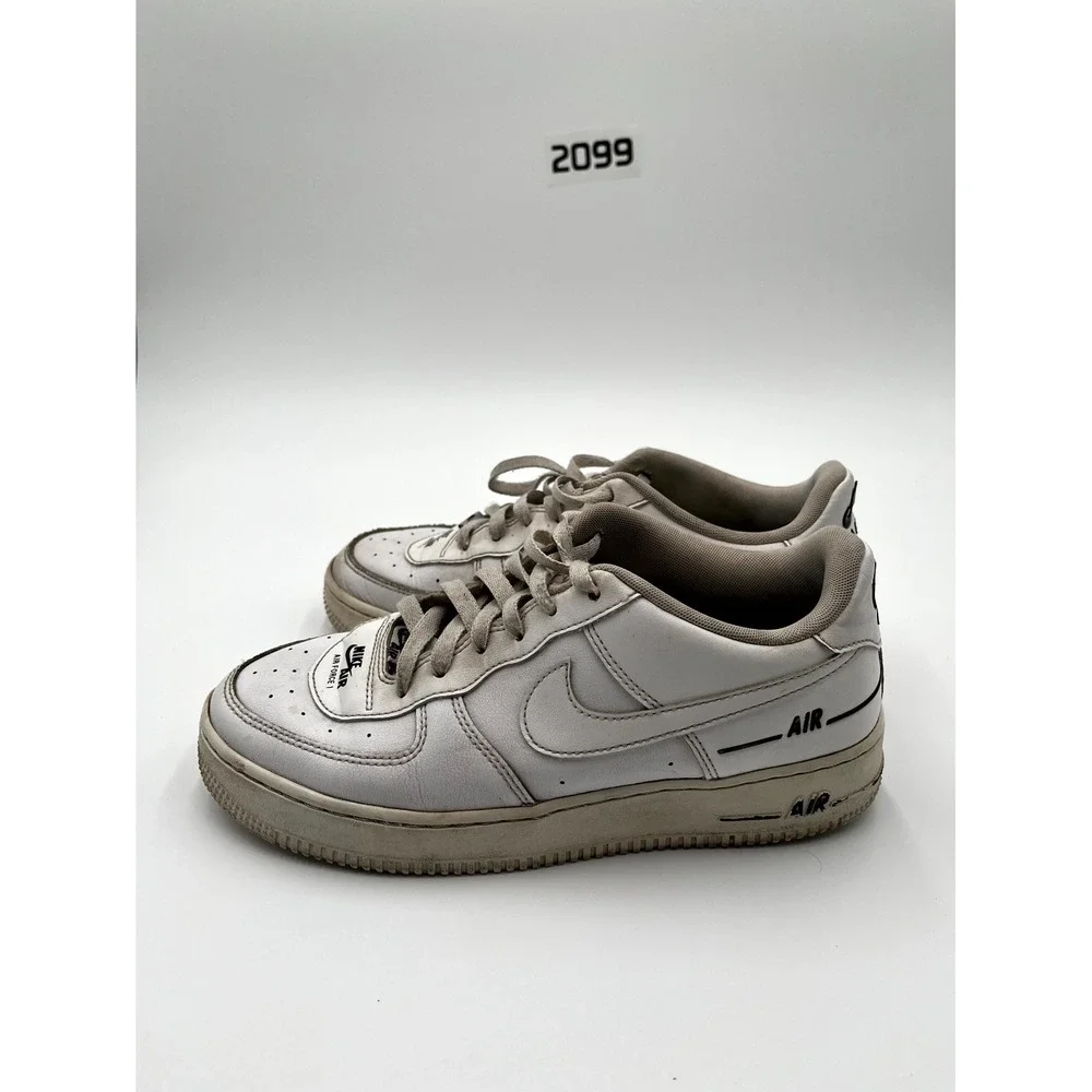 Nike Air Force 1 LV8 3 Unisex Kid 6.5 Casual Shoe Multiple Logos Leather Sneaker